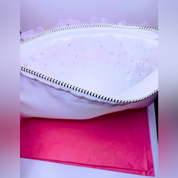 SOLD Rainbow & Unicorns Tulle Zipper Makeup Pouch Bag - Picture 6 of 11
